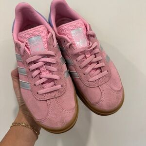 Adidas Gazelle Bold Silver Metallic Purple/Pink Youth 3.5Y